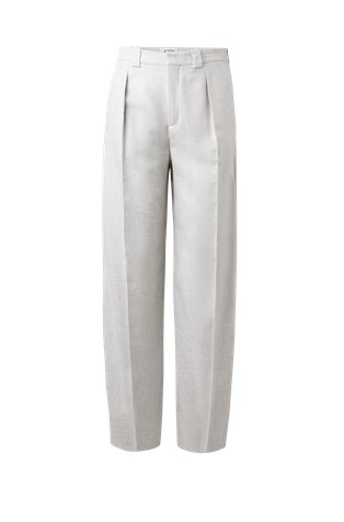 Relaxed fit pleated trousers in wool-blend