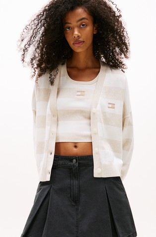 Tommy Badge relaxed fit kardigan s prugastim uzorkom