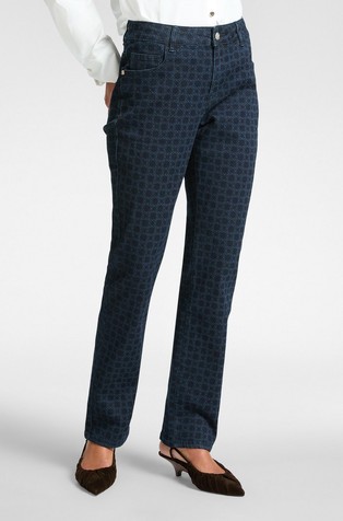 Slim fit jeans hlače s uzorkom