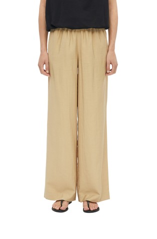 Lightweight wide leg pants with elastic waistband