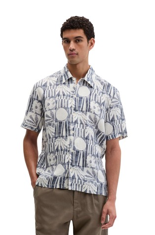 Lanena košulja kratkih rukava s uzorkom