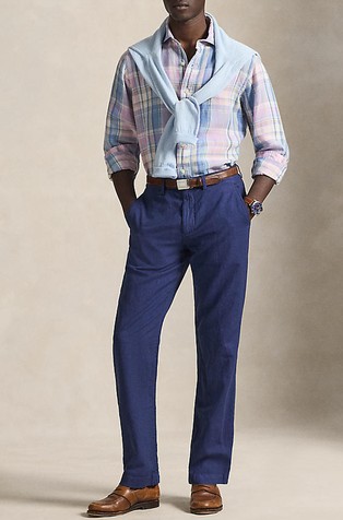 Bedford classic fit hlače od lana i pamuka