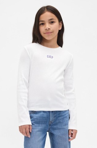 Gap logo rebrasta majica dugih rukava za djevojčice