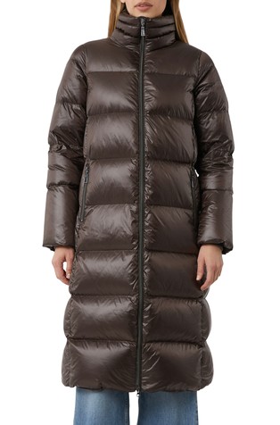 Duga prošivena jakna punjena paperjem s uzdignutim ovratnikom