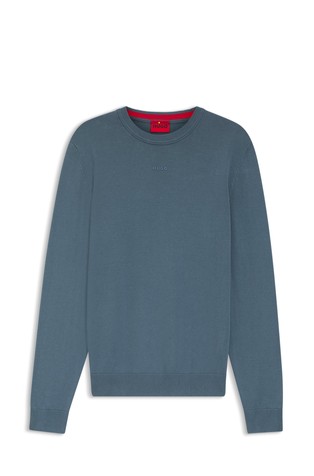 Pleten pamučni pulover s logo detaljem