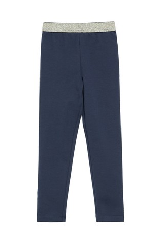 Leggings with a glittery waistband