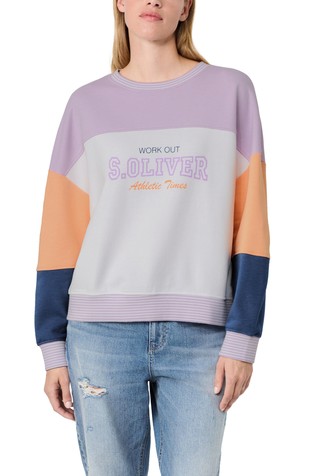 s.Oliver x Heidi Klum logo pulover s raznobojnim blokovima