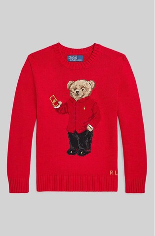 Lunar New Year Polo Bear pleten pulover