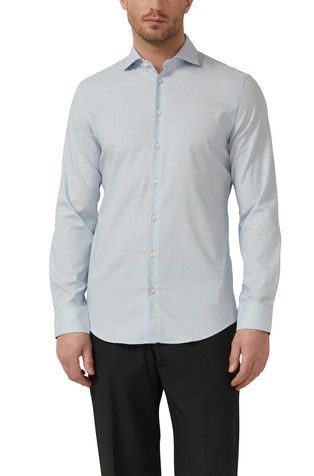 Slim fit striped shirt in stretch cotton