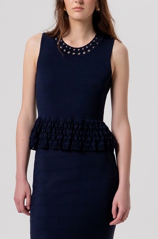 Knit Top with Eyelet and Crochet Detail