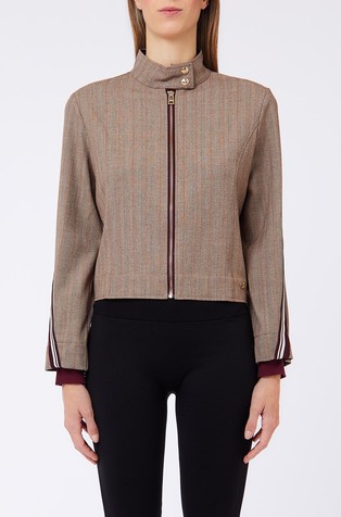Jacket with contrast tape