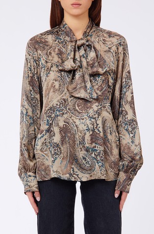 Viscose paisley blouse with bow