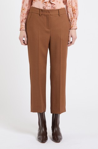 Cropped lightweight wool trousers