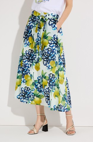 Long skirt with lemon print