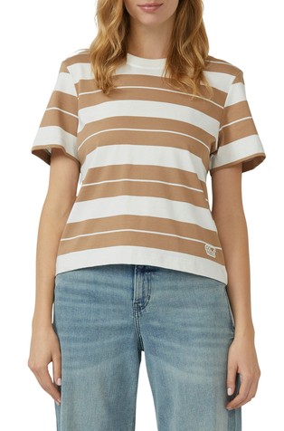 Cropped pamučna majica s prugastim uzorkom