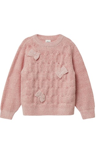 Pleten pulover s ukrasnim mašnama