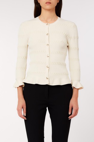 Textured cardigan with 3/4 sleeves