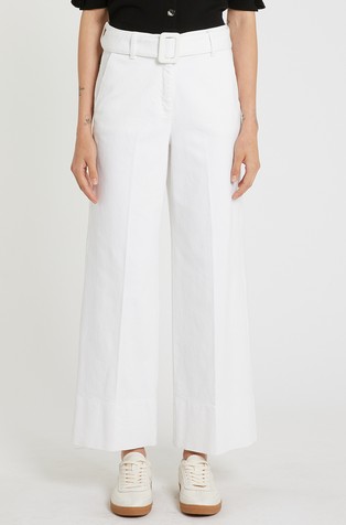 Relaxed fit platnene hlače s remenom