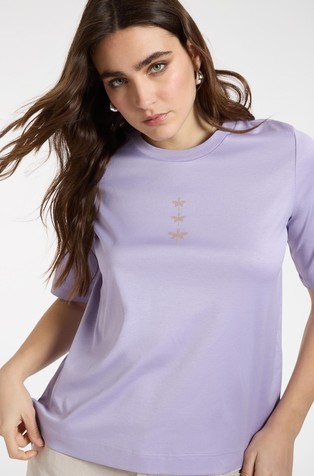 Cotton T-shirt with micro-stud details