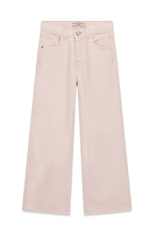 Wide jeans in cotton blend denim