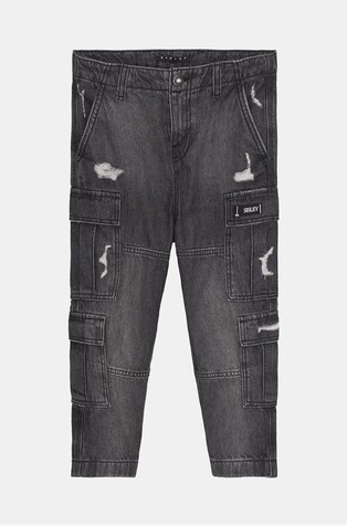 Pamučne jeans hlače s poderotinama