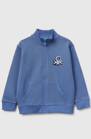 Organic cotton logo zip-up sweatshirt