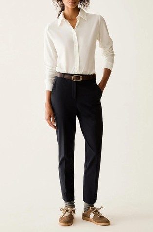 Slim-cut trousers in cotton blend