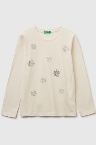 Majica dugih rukava s ukrasnim kamenčićima