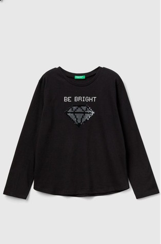 Pamučna majica dugih rukava sa šljokicama