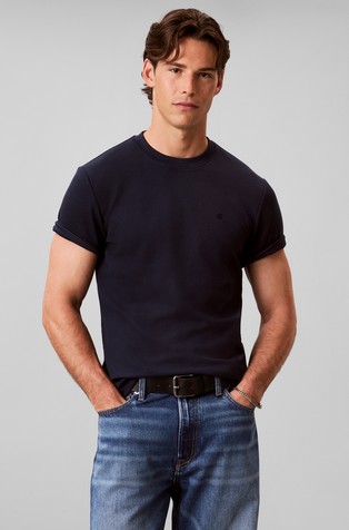 Slim fit majica od mješavine pamuka