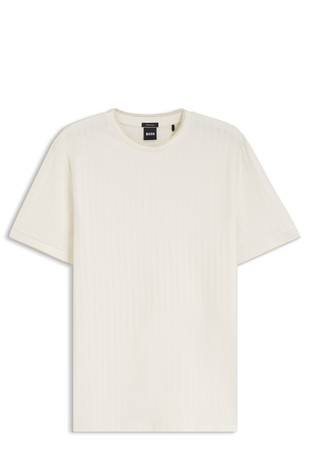 Cotton T-shirt with subtle stripes
