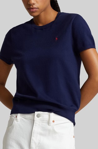 Pletena majica kratkih rukava od mješavine pamuka