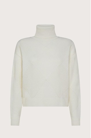 Wool and cashmere blend sweater wit diamond pattern