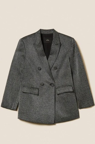 Sako s laminiranim uzorkom riblje kosti