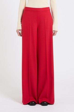 Virgin wool blend wide trousers