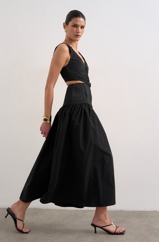 TSALINA midi haljina bez rukava s izrezom straga