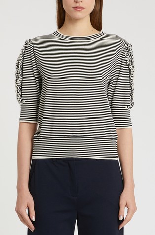 Prugast pleten pulover s 3/4 rukavima