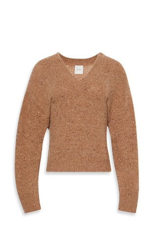 Pleten pulover od mješavine vune s V-izrezom