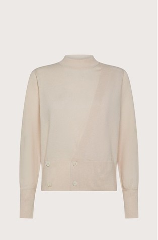 Wool and cashmere blend sweater with decorative buttons