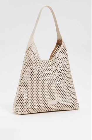 Perforated leather tote