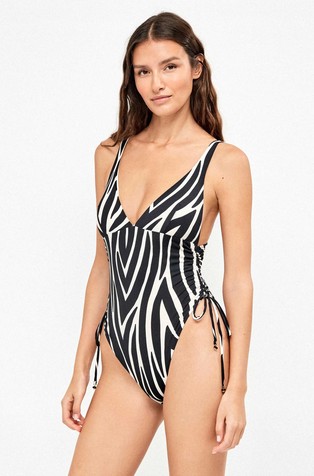 Jednodijelni kupaći kostim sa zebrastim uzorkom