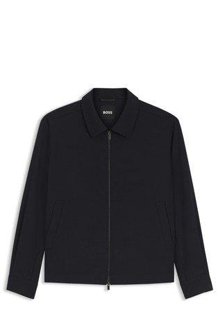 Relaxed-fit shirt jacket in virgin wool