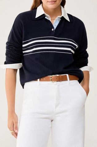 Pleten pulover od pamuka i kašmira s polo ovratnikom