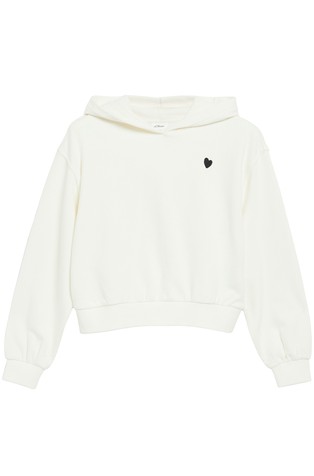 Cropped hooded sweatshirt with a back print