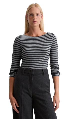 Long sleeve striped top made of organic cotton slub jersey