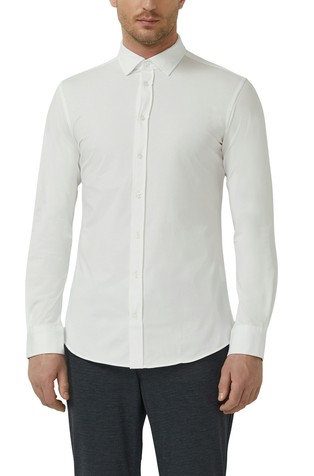 Tailored fit elegant long-sleeved shirt in fine jersey