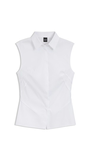 Slim fit košulja bez rukava od mješavine pamuka