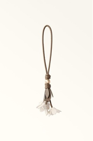 Floral Leather Key Charm