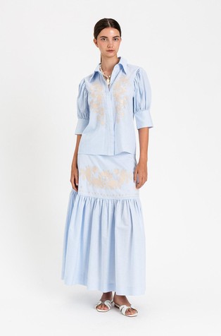 Prugasta košulja s vezovima