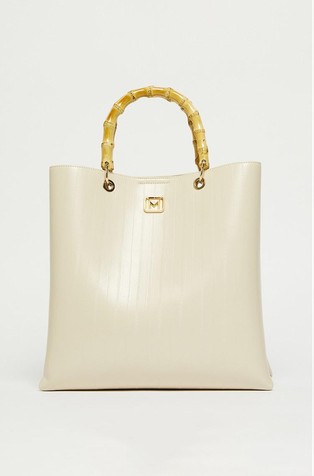 Srednje velika torbica s bambusovim ručkama